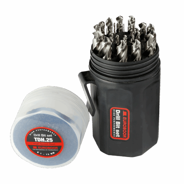 HTCEUR-TDH25 – EUROBOOR 25 PCS TWISTDRILL SET HSS